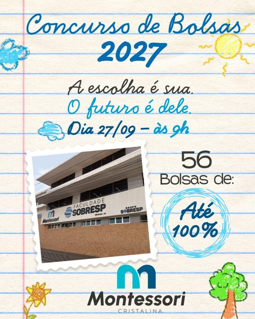 Concurso de Bolsas 2027 - Colégio Montessori